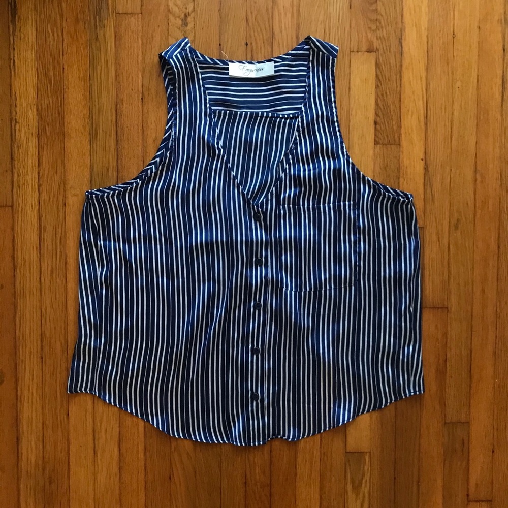 Forever 21 Striped Open-back Tank Top